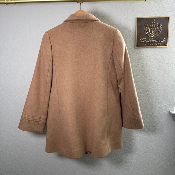 J Crew Camel Wool Cashmere Blend Button Front Coat Size 6 - Picture 9 of 9